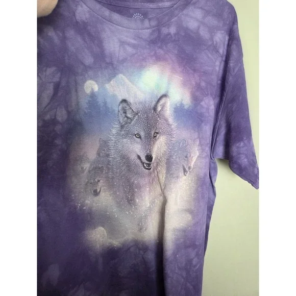 The Mountain Purple Tie Dye Wolf Pack Graphic T-Shirt XL Vintage Style - Picture 4 of 7